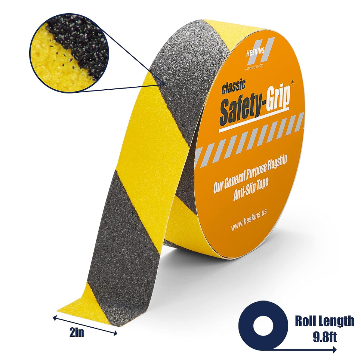 Standard Black/Yellow Hazard Anti Slip Grip Tape (2" x 60ft)