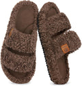 Womens Fuzzy Open-toe Slippers Memory Foam Indoor House Shoes | machine-washable,gifts,memory foam,anti-slip
