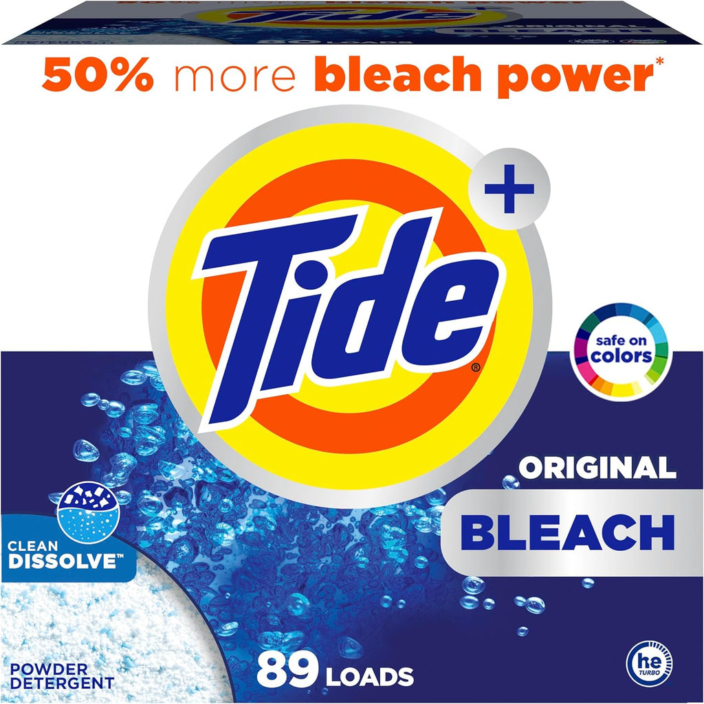Powder Laundry Detergent with Bleach, Original Scent, 89 Loads, 129 oz