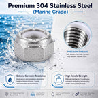Shimeyao 50 Pack 1/4-20 Thin Nylon Insert Lock Nuts,Silver