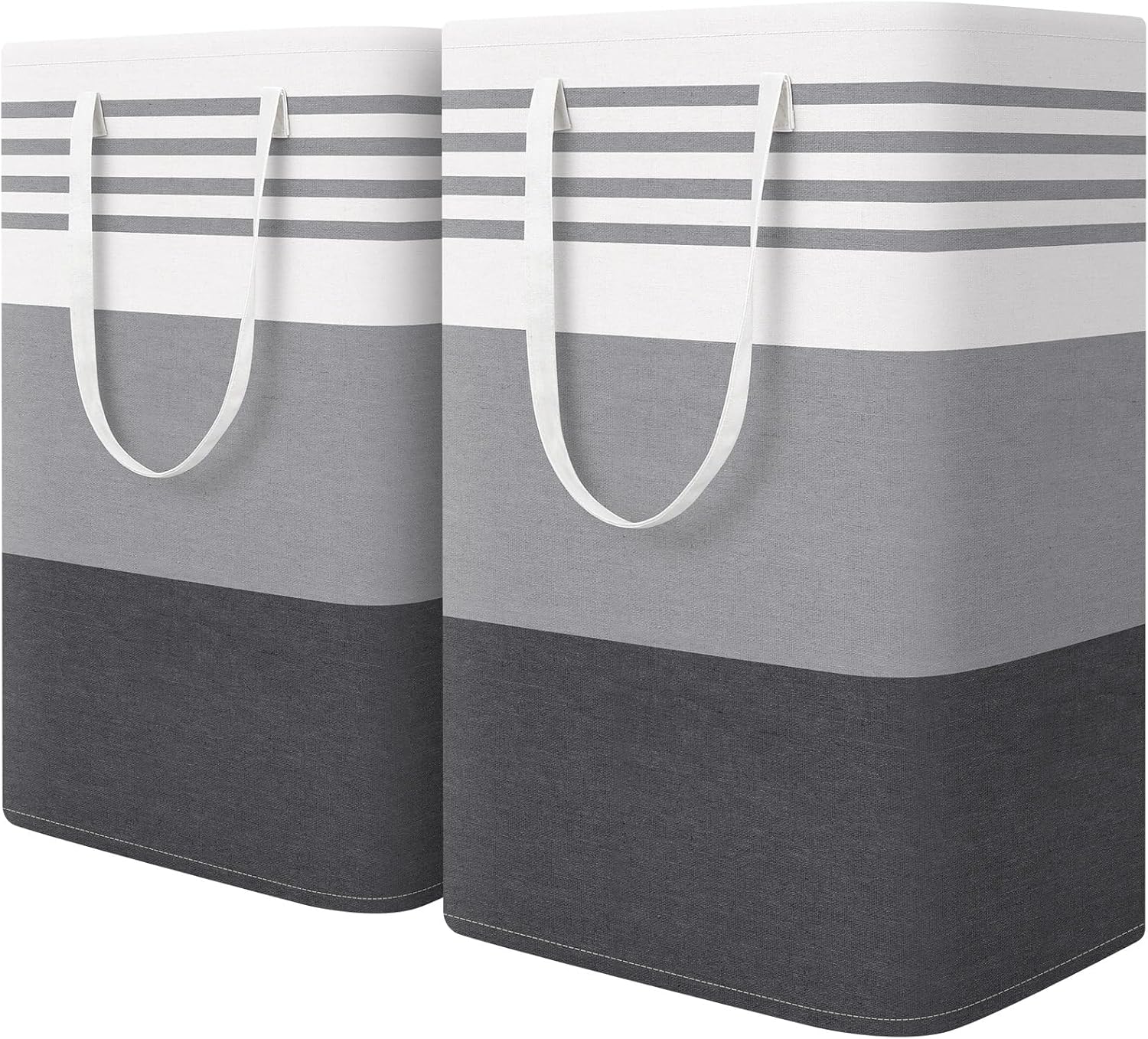 2 Pack Laundry Baskets, Collapsible Dirty Clothes Laundry Hampers | with Reinforced Handles, Waterproof Coating, 2