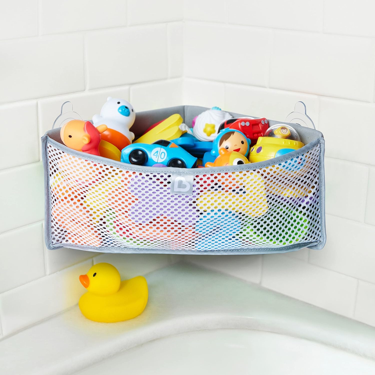High 'n Dry Corner Bath Toy Organizer and Storage, Grey