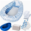 Bedpan Set with 30 Super Absorbent Pads and Disposable Liners, Bed Pans for Elderly Females Women and Men