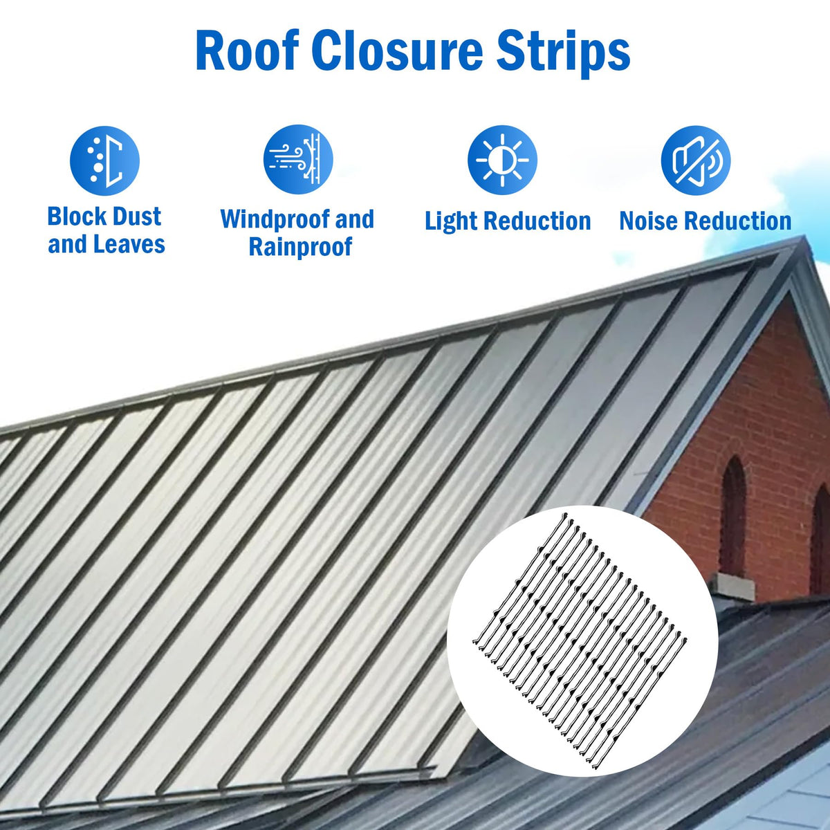 9 in Inside Classic Rib Profile Foam Closure Strips for Metal Roof