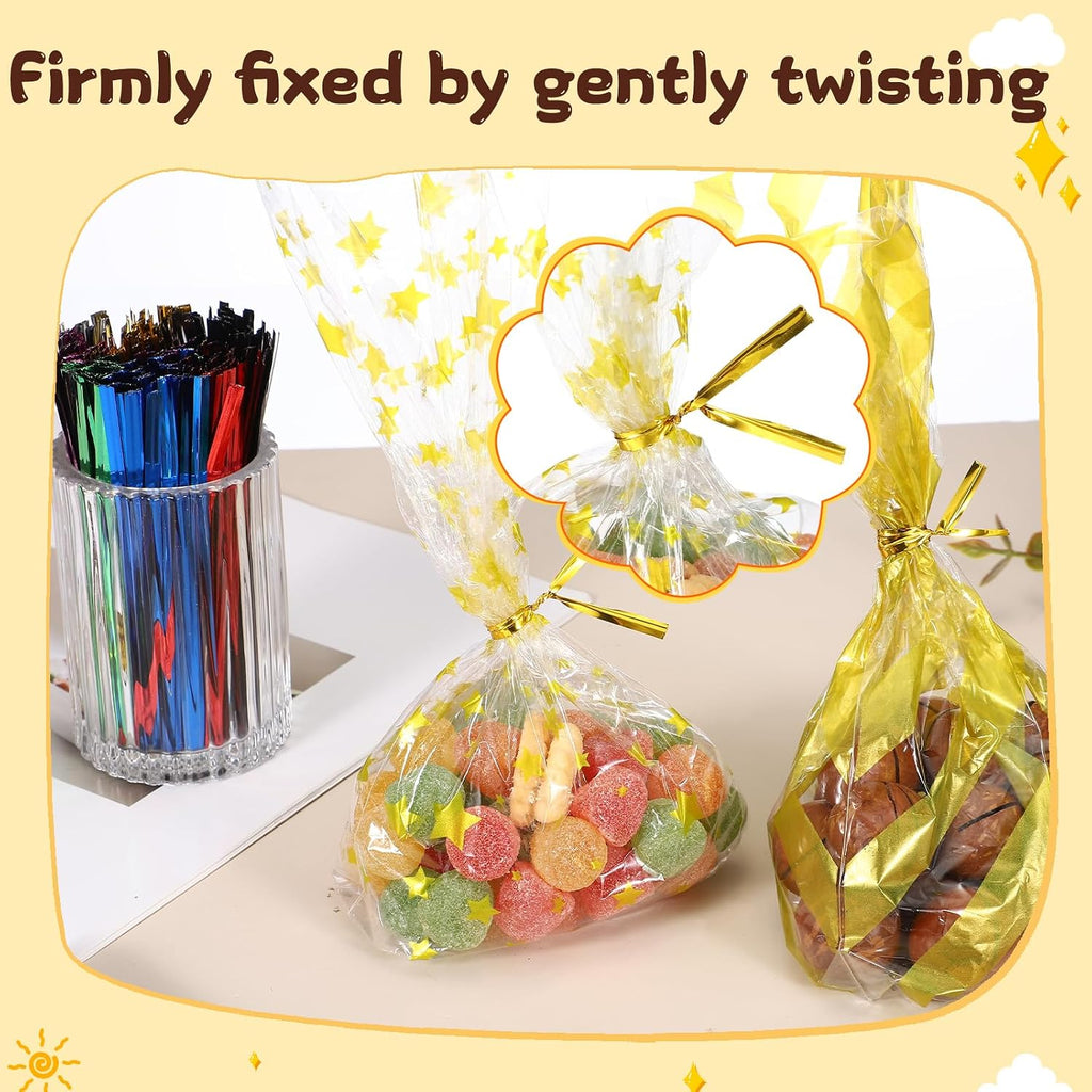 1600Pcs Bag Twist Ties 4" Reusable Metallic Wire Cable Ties