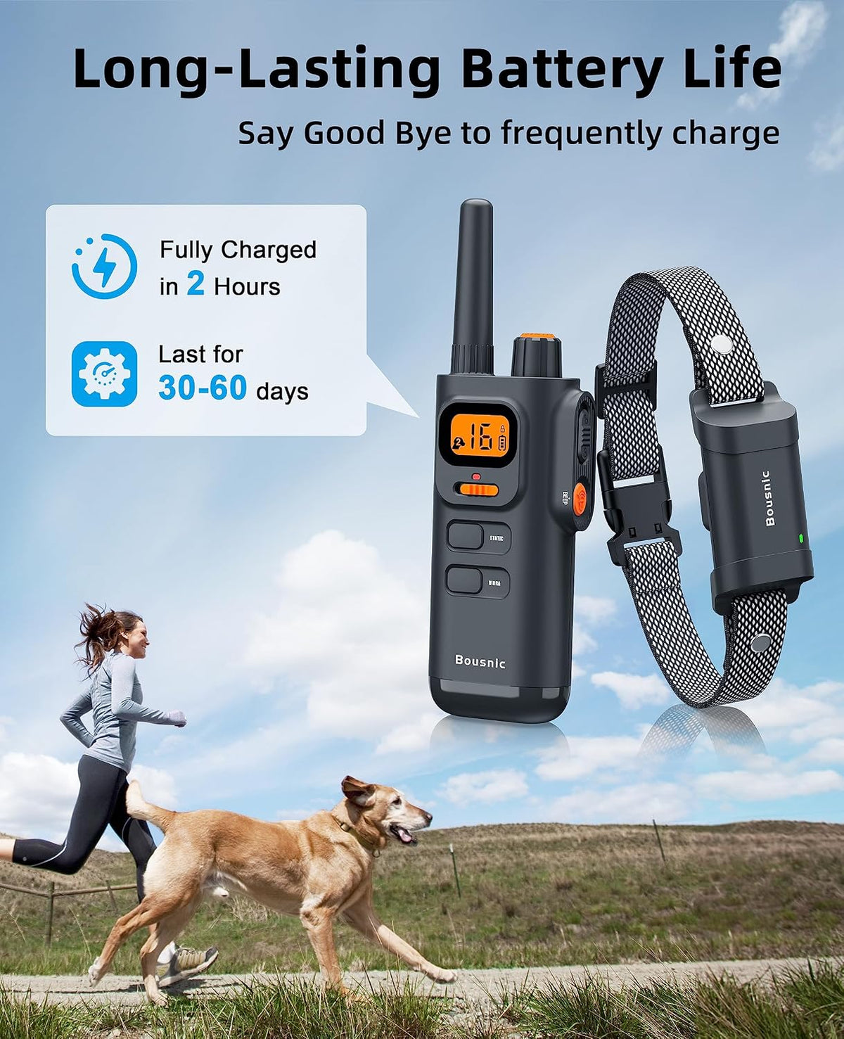 Dog Shock Collar with Remote - [New Edition] 4000FT Dog Training Collar for Large Medium Small Dogs (8-120lbs)