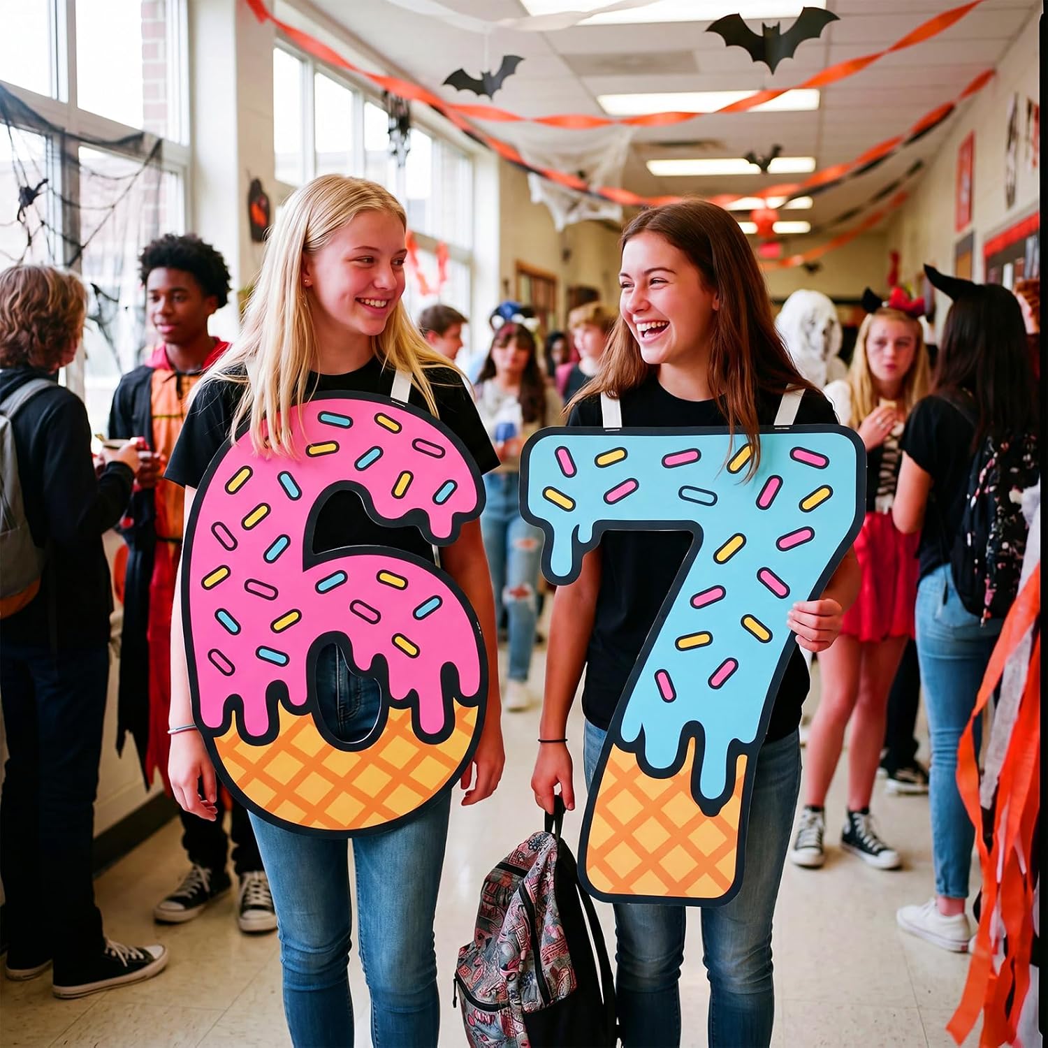 67 Couple Costume, Halloween Fun Outfit | 67 Ice Cream Numbers Costume, Birthday Party Game, Matching Duo Costume