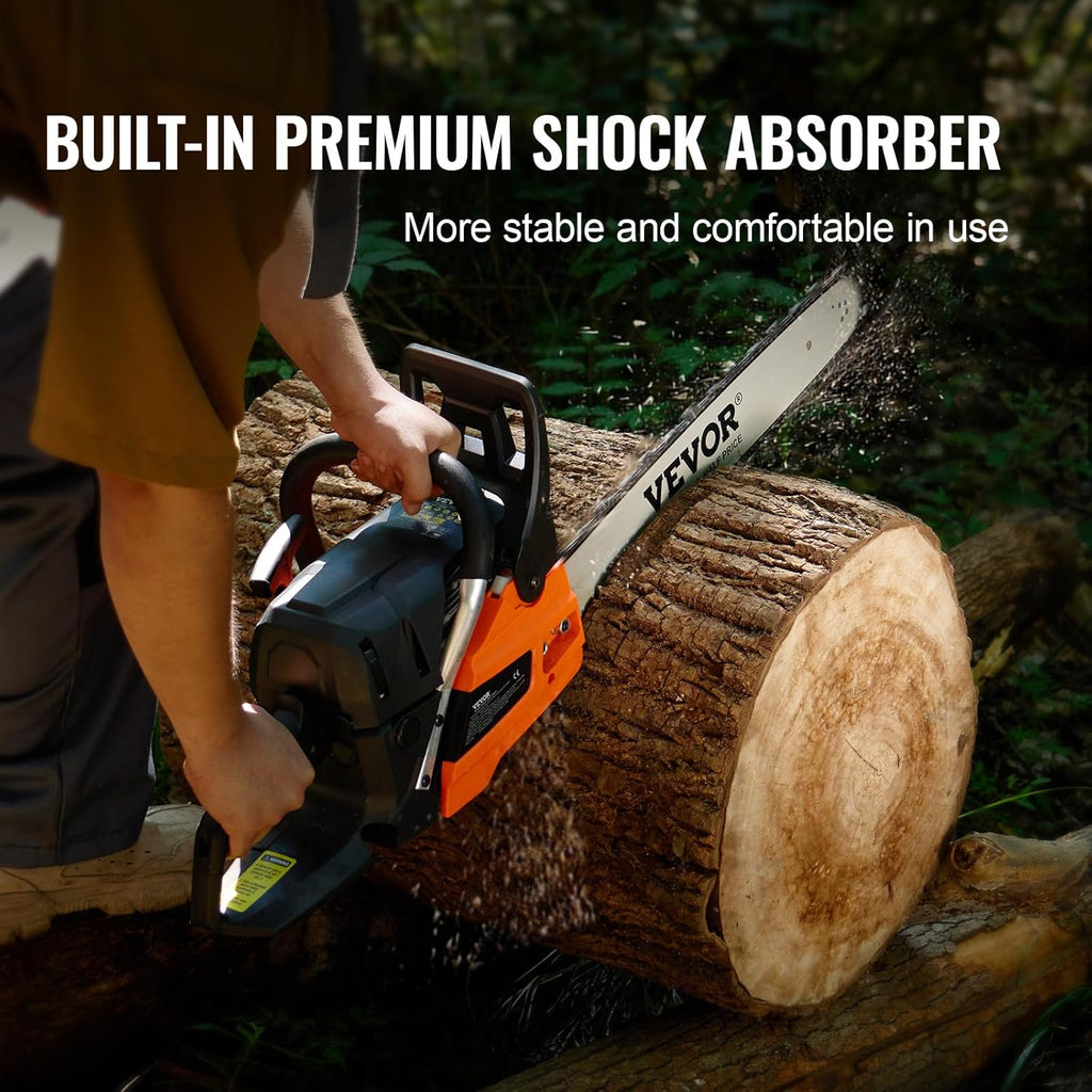 Gas Chainsaw 58CC 2-Cycle Gasoline Powered Chainsaw 20 Inch Handheld Cordless Petrol Chain Saws For Forest, Wood