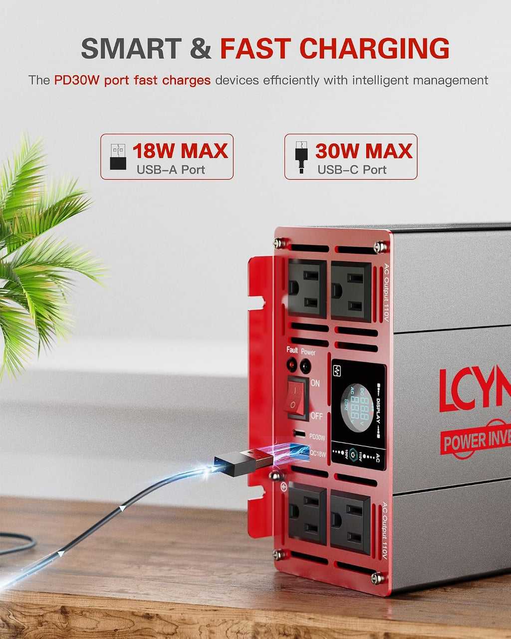 2000 Watts Pure Sine Wave Power Inverter 12V DC to 110V 120V AC Converter for Home RV Off Grid Truck Solar System
