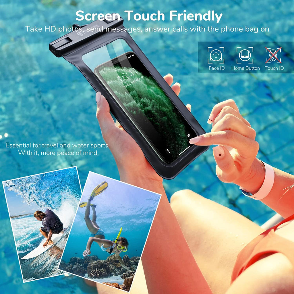 Waterproof Phone Pouch IPX8 Beach Cruise Travel Essentials 2 Pack | Cell Phone Dry Bag, Waterproof Phone Case for
