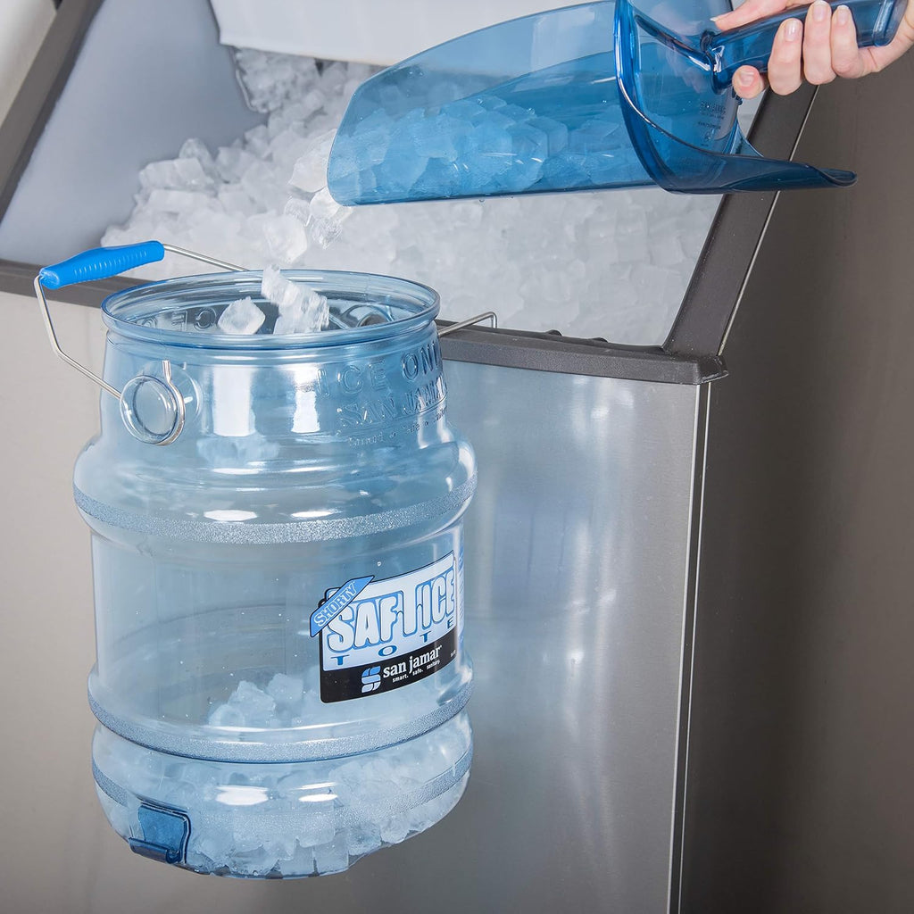 Ice Bucket, San Jamar Saf-T-Ice Shorty, 5 Gallon, Hanger, Blue