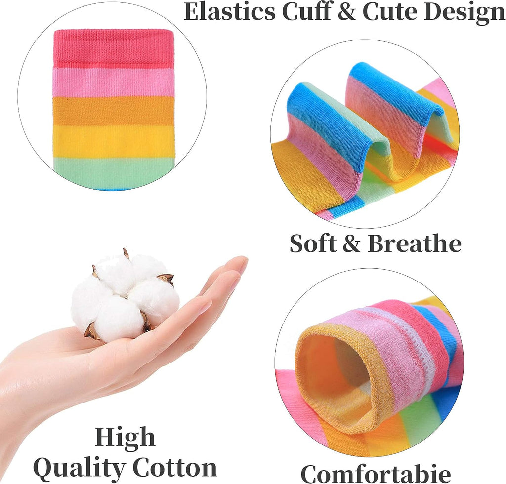 Girls Knee High Socks Kids Crazy Fun Gift Cute Animal Patterns Cotton Long Socks 6 Pairs