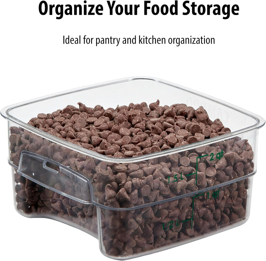 FreshPro 2Qt Food Storage Container in Clear for Industrial and Kitchen Use, Pantry Organization and Ingredient