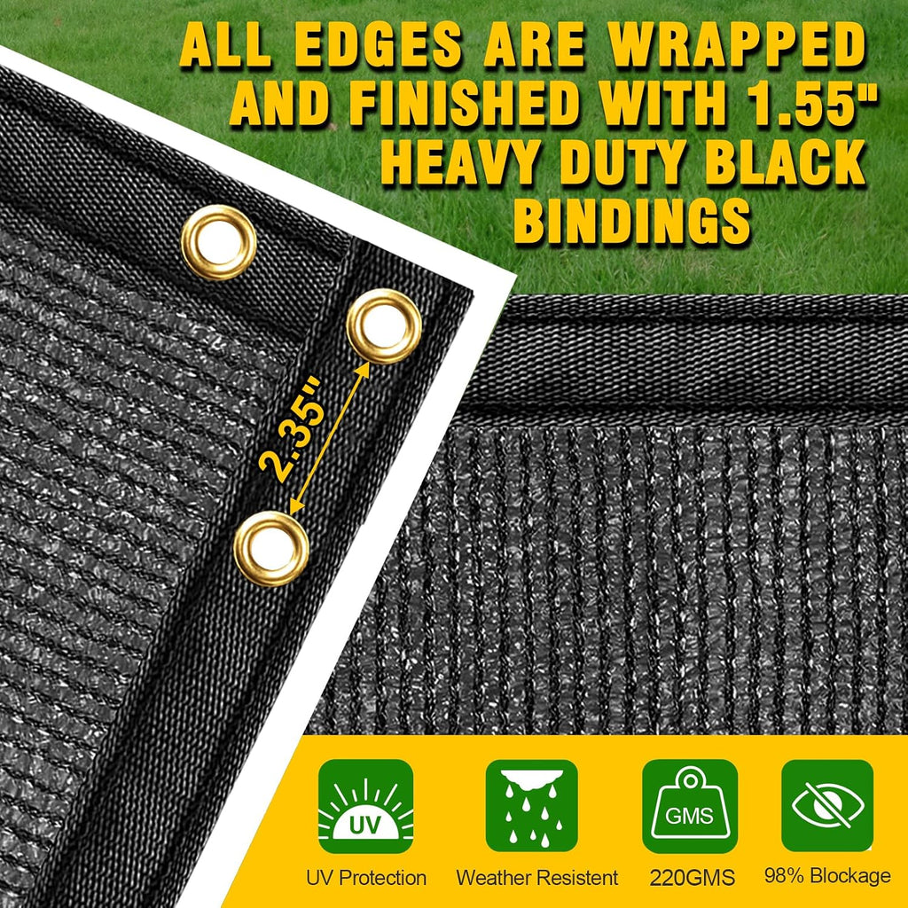 Privacy Fence Screen,with Gloves, 6X50FT Heavy Duty 220GSM 98% Blockage Privacy Screen Fence for Outdoor Wall Garden