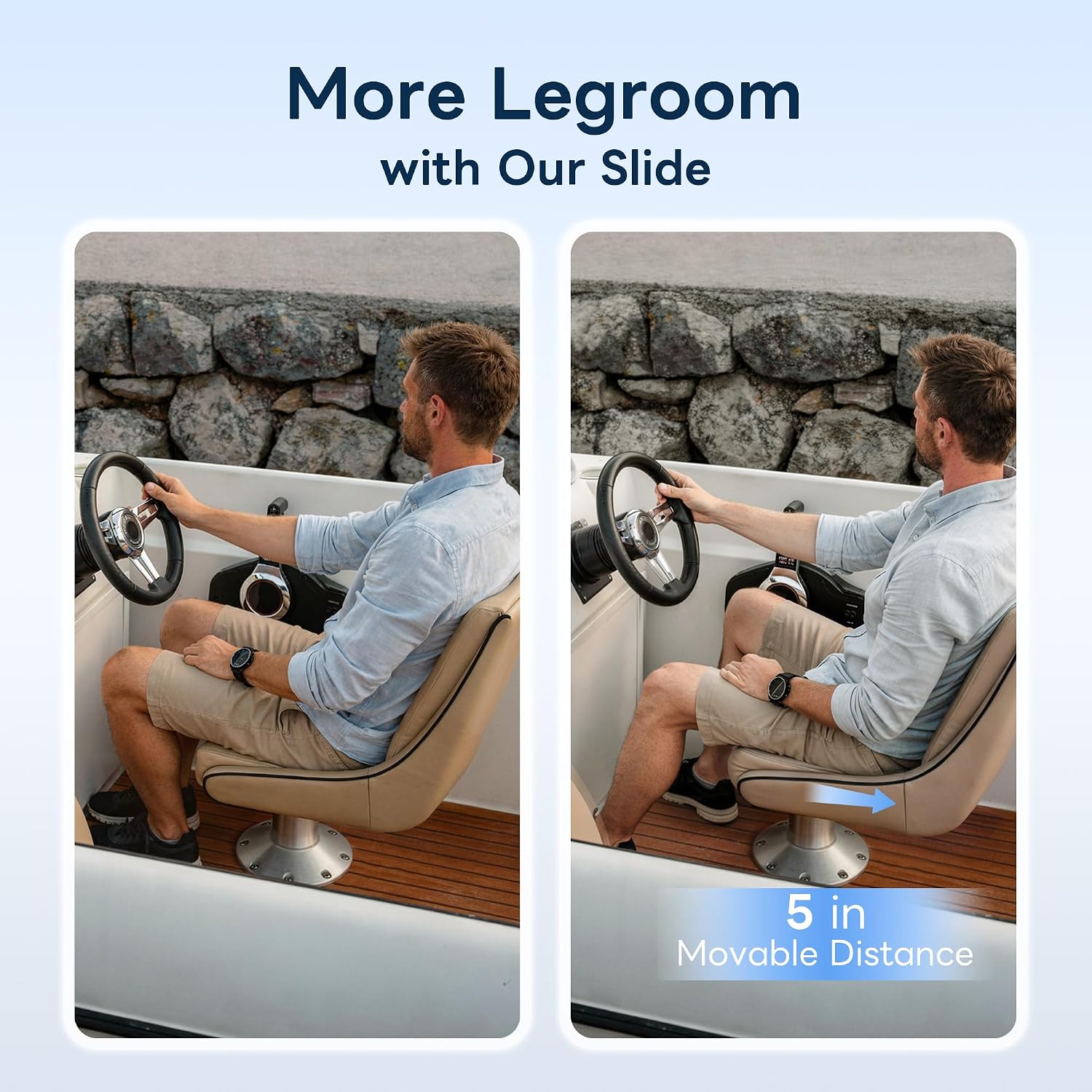 Aluminum Fore & AFT Boat Seat Slider,Universal Fit for Most Standard Boat Seat Pedestal Bases