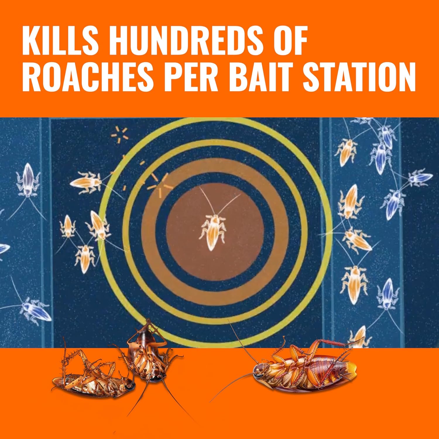 Roach Killer Gel Bait Stations, 12-Pack, Ready-to-Use Cockroach Bait | Kill Roaches Where They Hide, Breed, & Nest
