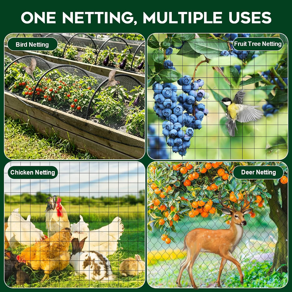 Deer Netting Deer Fence Netting, 7 x 200 Feet for Garden Protection Reusable Protective for Plants Fruit Trees