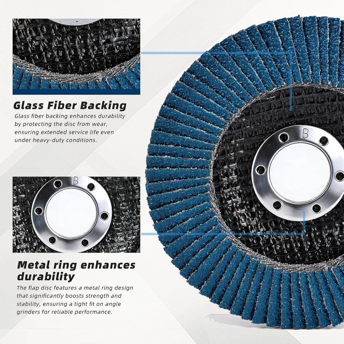 Zirconia Flap Discs 40 Grit, 4.5" x 7/8", 10 Pack Type 29