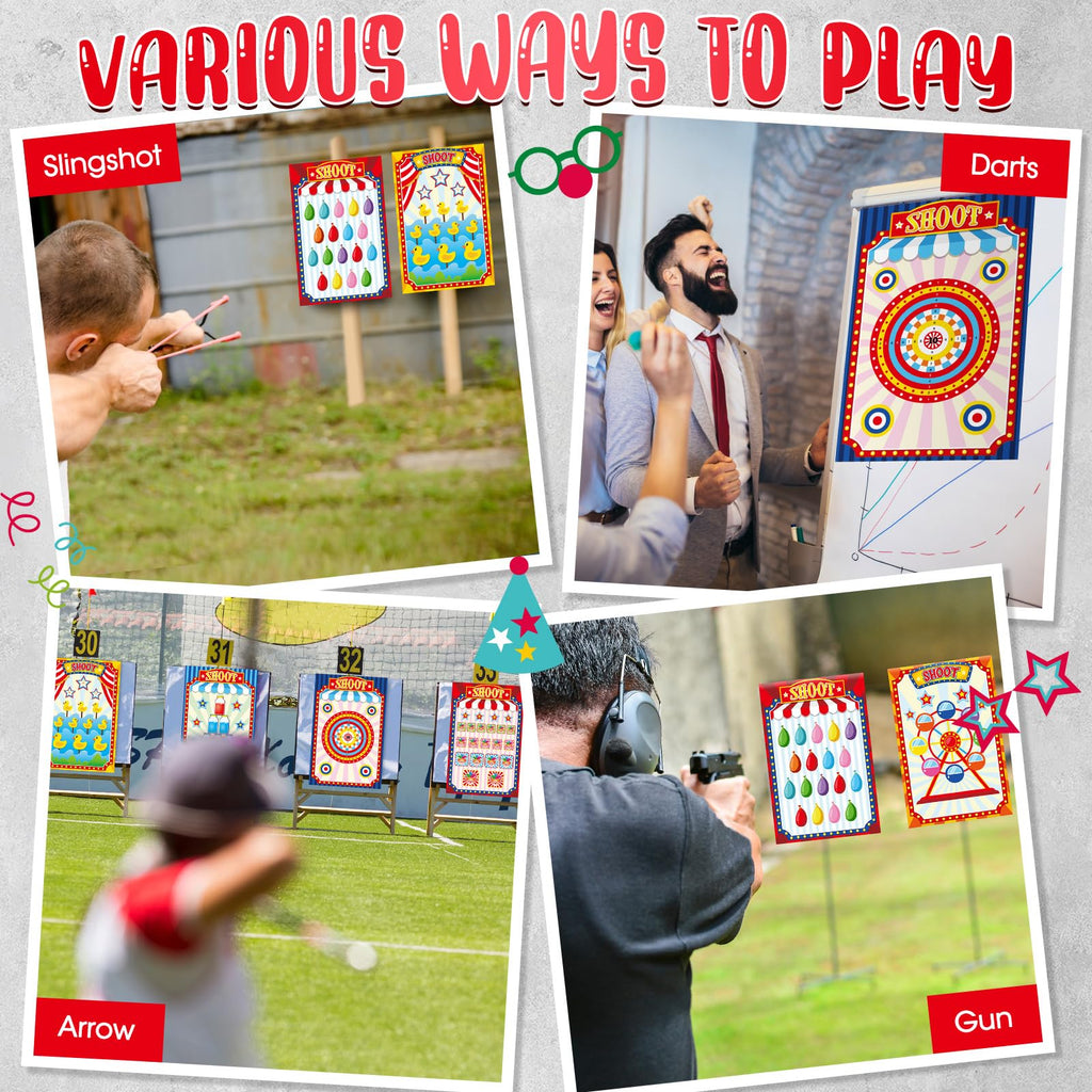 9 Pcs Carnival Shooting Targets, Paper Targets for Shooting Range