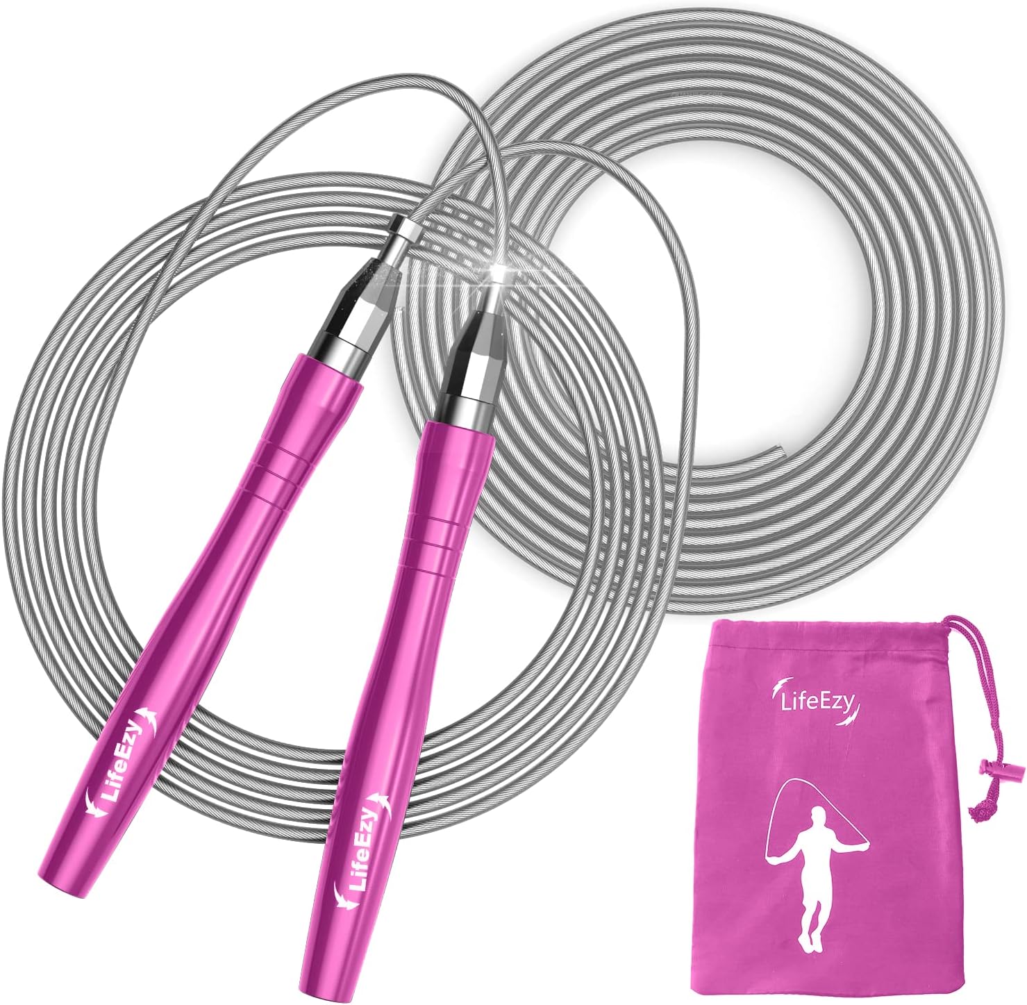 Jump Rope, High Speed Weighted Jump Rope - Premium Quality Tangle-Free - Self-Locking Screw-Free Design - Jump Ropes