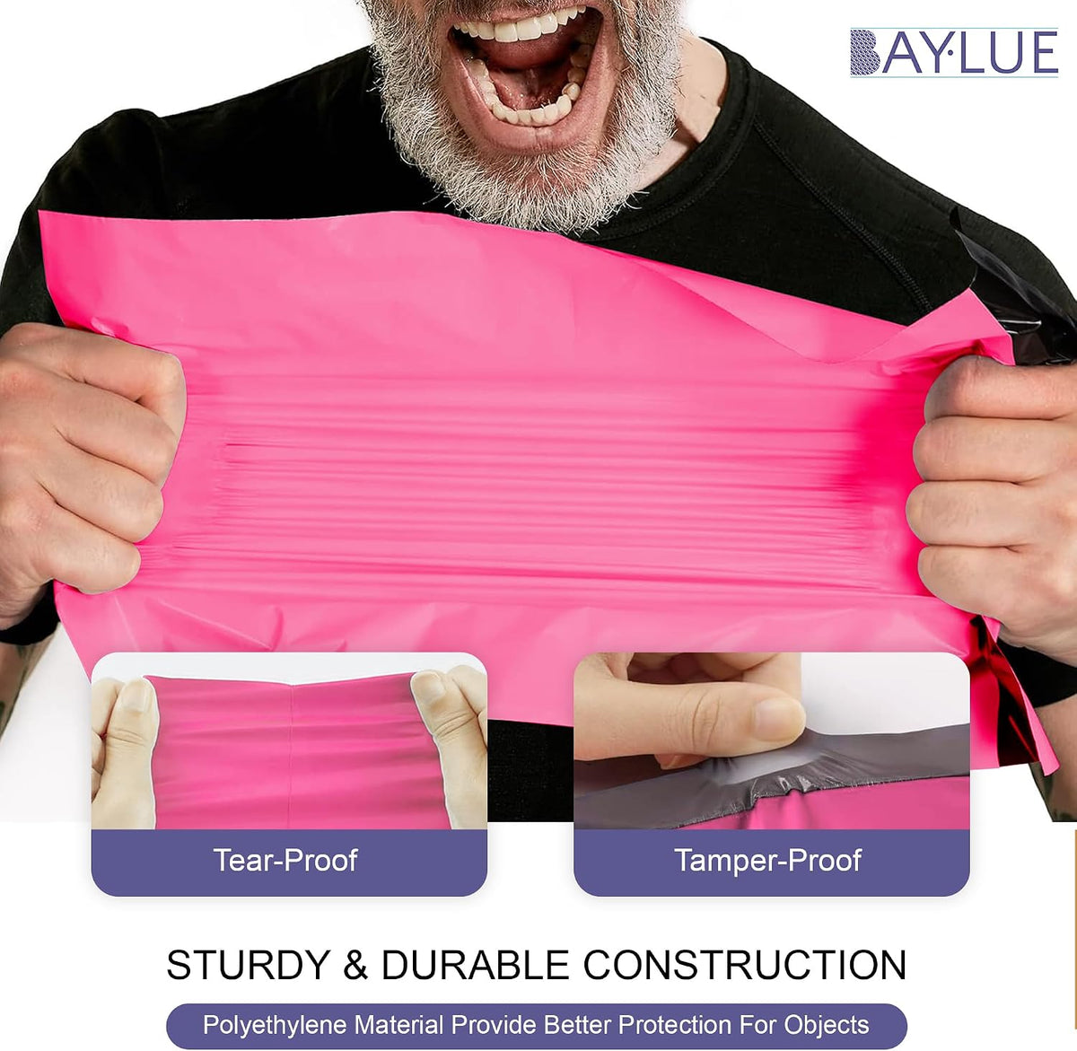 Hot Pink Poly Mailers 19x24, Shipping & Mailing Bags, 100 Pack Bulk