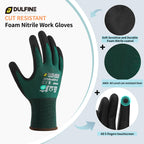 A4 Cut Resistant 6 Pairs Pack Work Gloves for Men & Women Green M