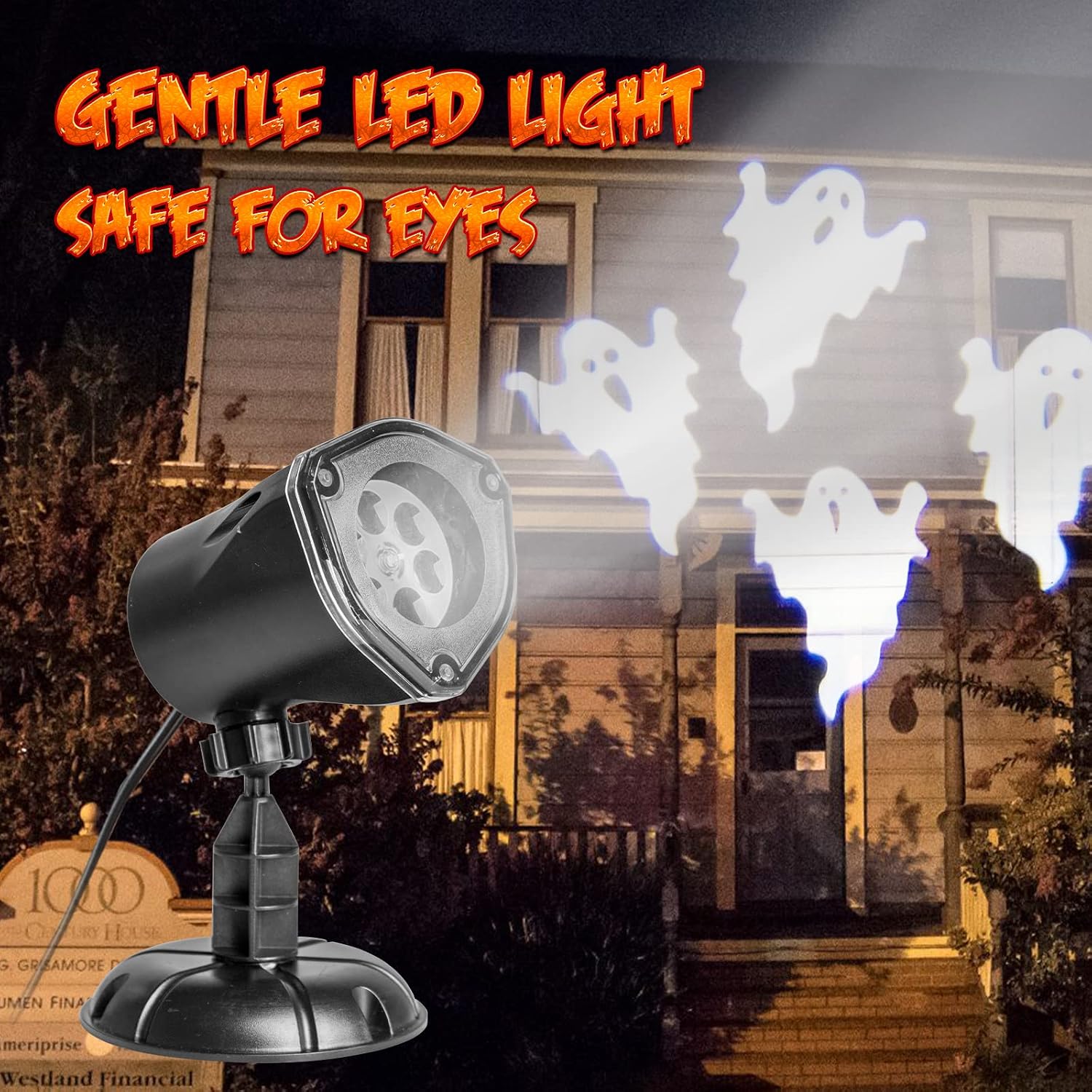 Halloween Projector Lights, Rotating Ghost Projector Halloween, Waterproof Outdoor Halloween Projector, Landscape