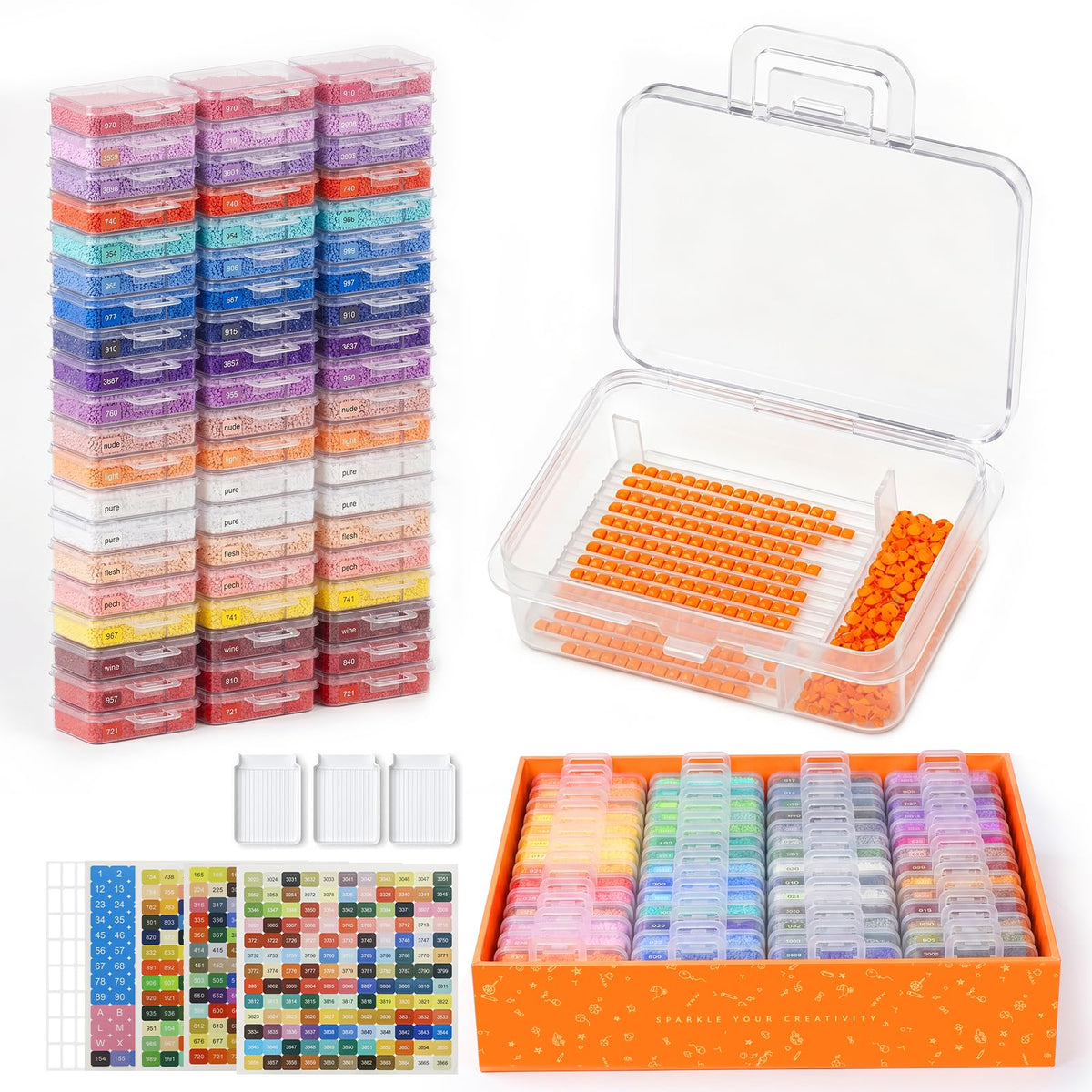 60pcs 2026 Version Diamond Painting Storage Container