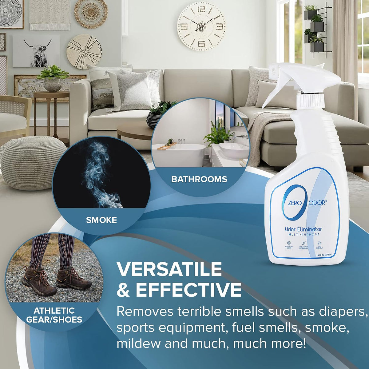 Multi-Purpose Odor Eliminator, Fabric & Room Deodorizer, 16 oz
