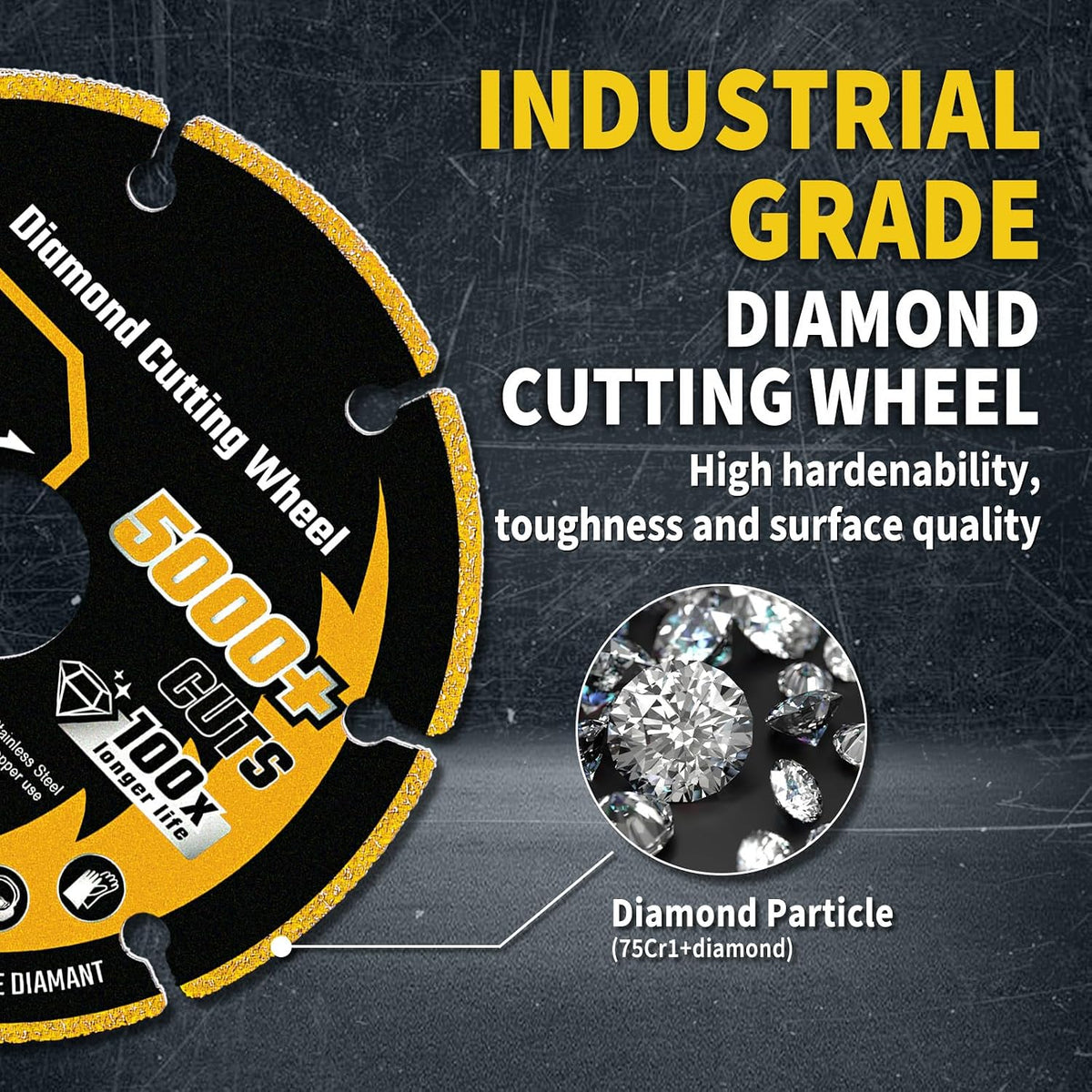 7 Inch Cut Off Wheel Diamond Cutting Wheel for Metal, 7/8" Arbor