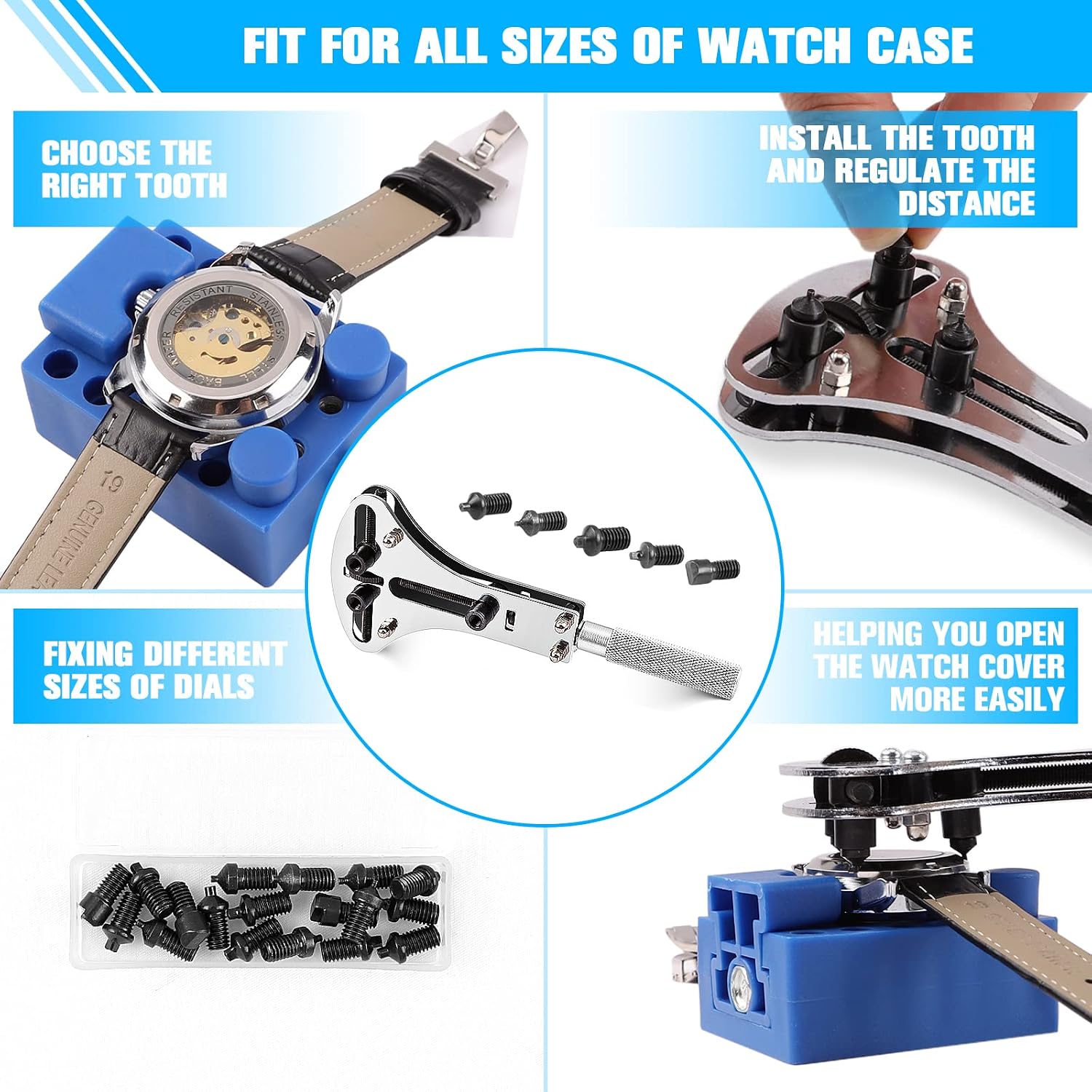Watch Repair Kit, BYNIIUR Watch Battery Replacement Tool Kit, Watch Repair Tools & Kits, Watch Link Removal Tool Kit