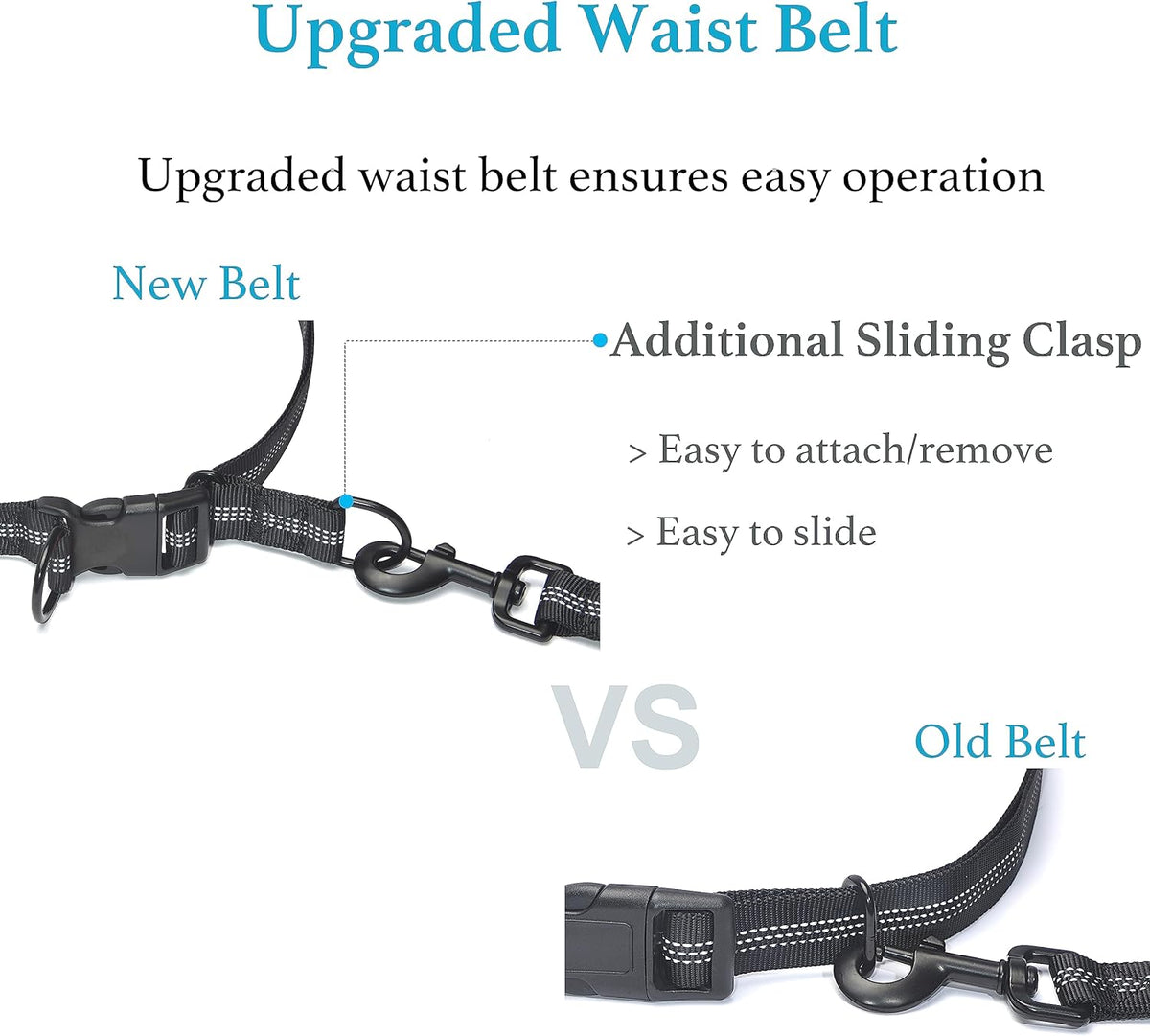 Retractable Hands Free Dog Leash, Small, 8-25 lbs, Black