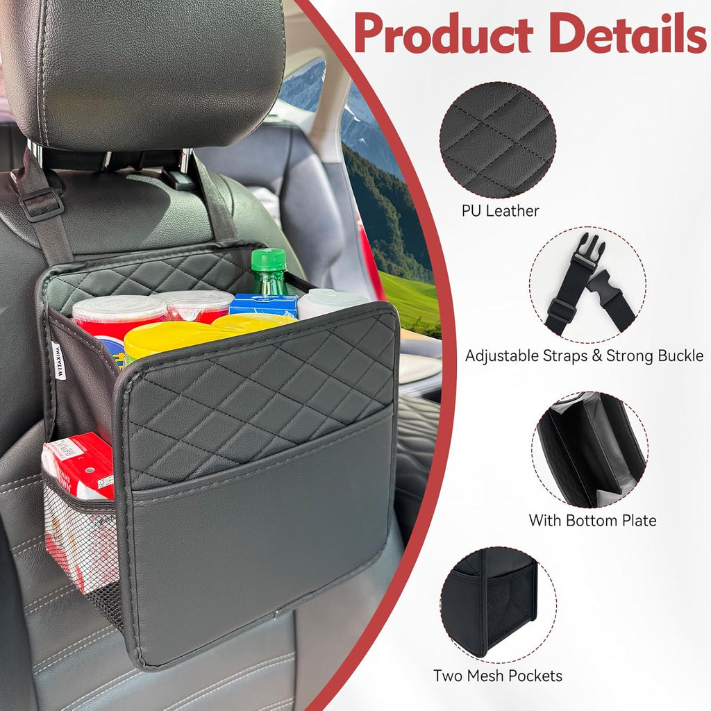 Upgrade Car Seat Organizer Backseat with Storage Pockets, Multipurpose Car Organizer Hanging, Car Trash Bag