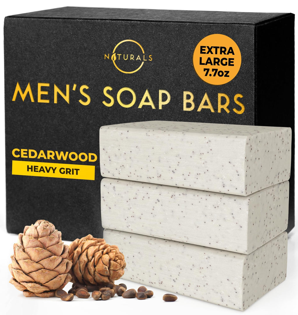 Exfoliating Soap For Men - Cedar African Black Soap 3 Pack