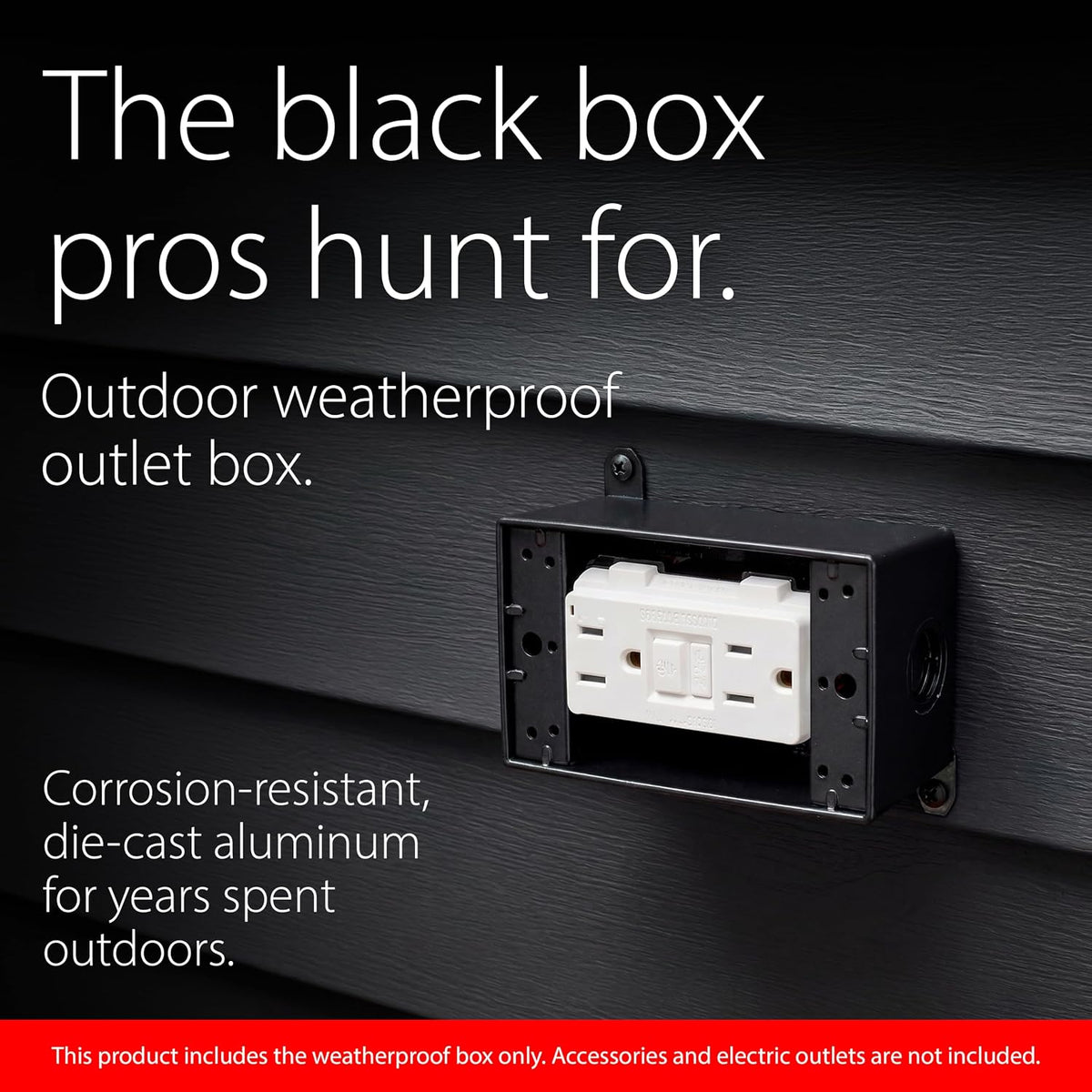 RAB Lighting B3B Black Weatherproof Outdoor Electrical Box, Die-Cast 1/2in