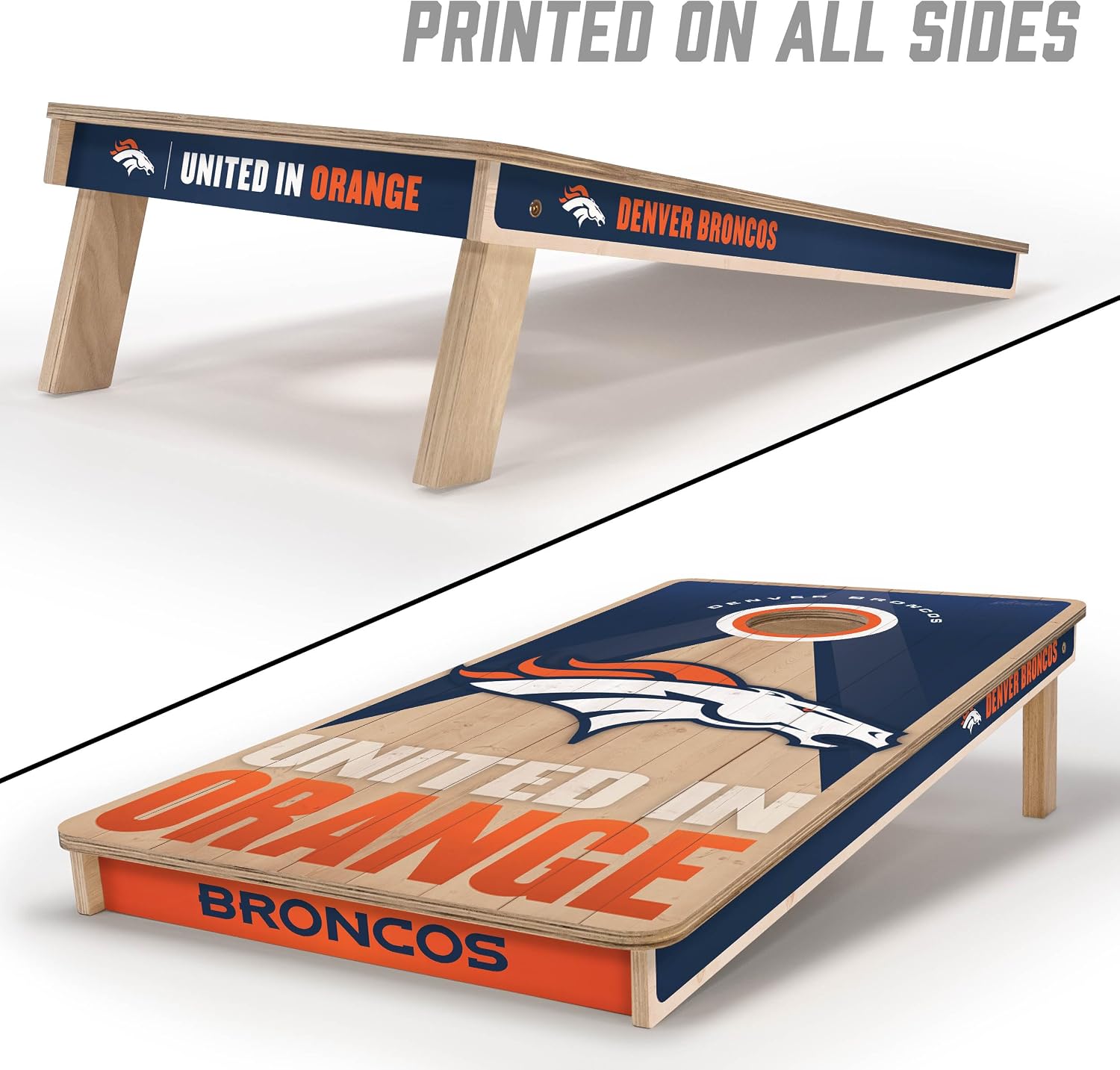 NFL 2' x 4' Slogan Series Professional Wood Cornhole Game with Logo Bags