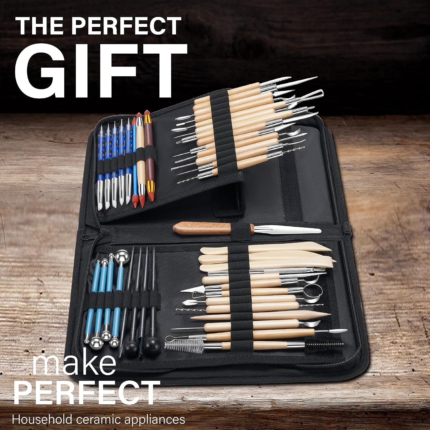 Clay Sculpting Tools for Pottery, Polymer & Air Dry Clay, 44 PCS | Clay modeling tools with an upgraded storage case