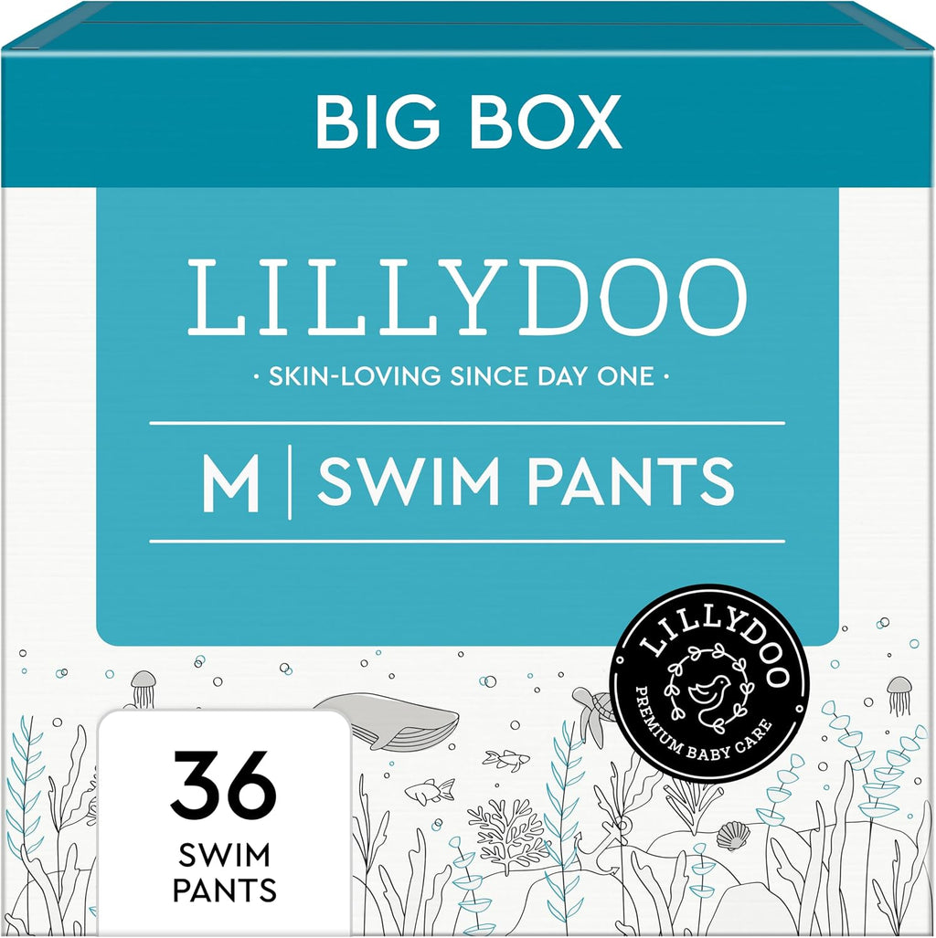 Disposable Baby Swim Diapers, Size Medium (20-33 lbs), 36 Count
