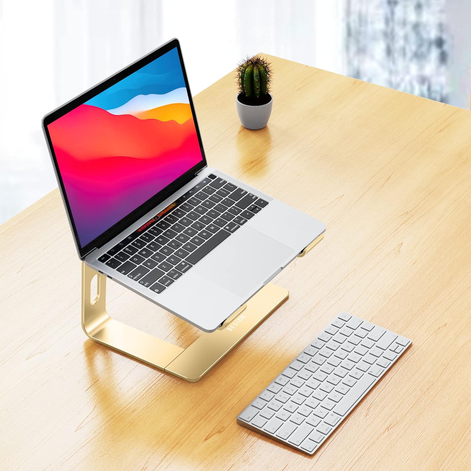 LS03 Aluminum Laptop Stand, Ergonomic Detachable Computer Stand, Notebook Riser, Laptop Mount Compatible with Air