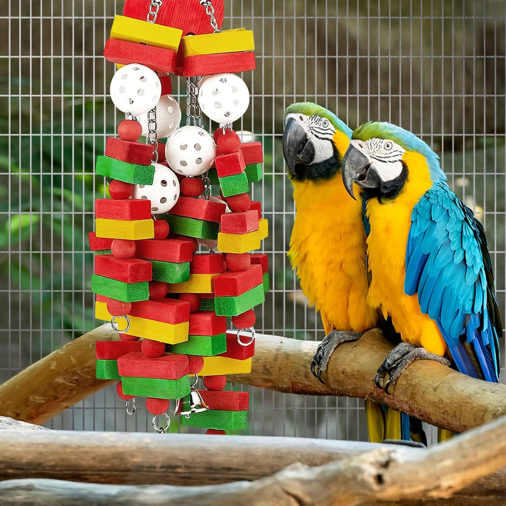 Large Bird Parrot Toys for Cockatoos African Grey Macaws Amazon Parrots | MEWTOGO, Brightly Colored, Appealing to