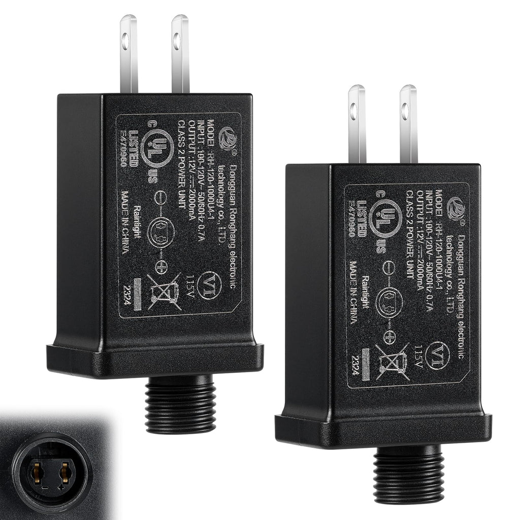 2PCS Replacement Yard Inflatable Adapters,Low Voltage Transformers US Plugs