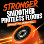 3" Caster Replacement Wheels Heavy Duty Polyurethane 4 Pack Orange