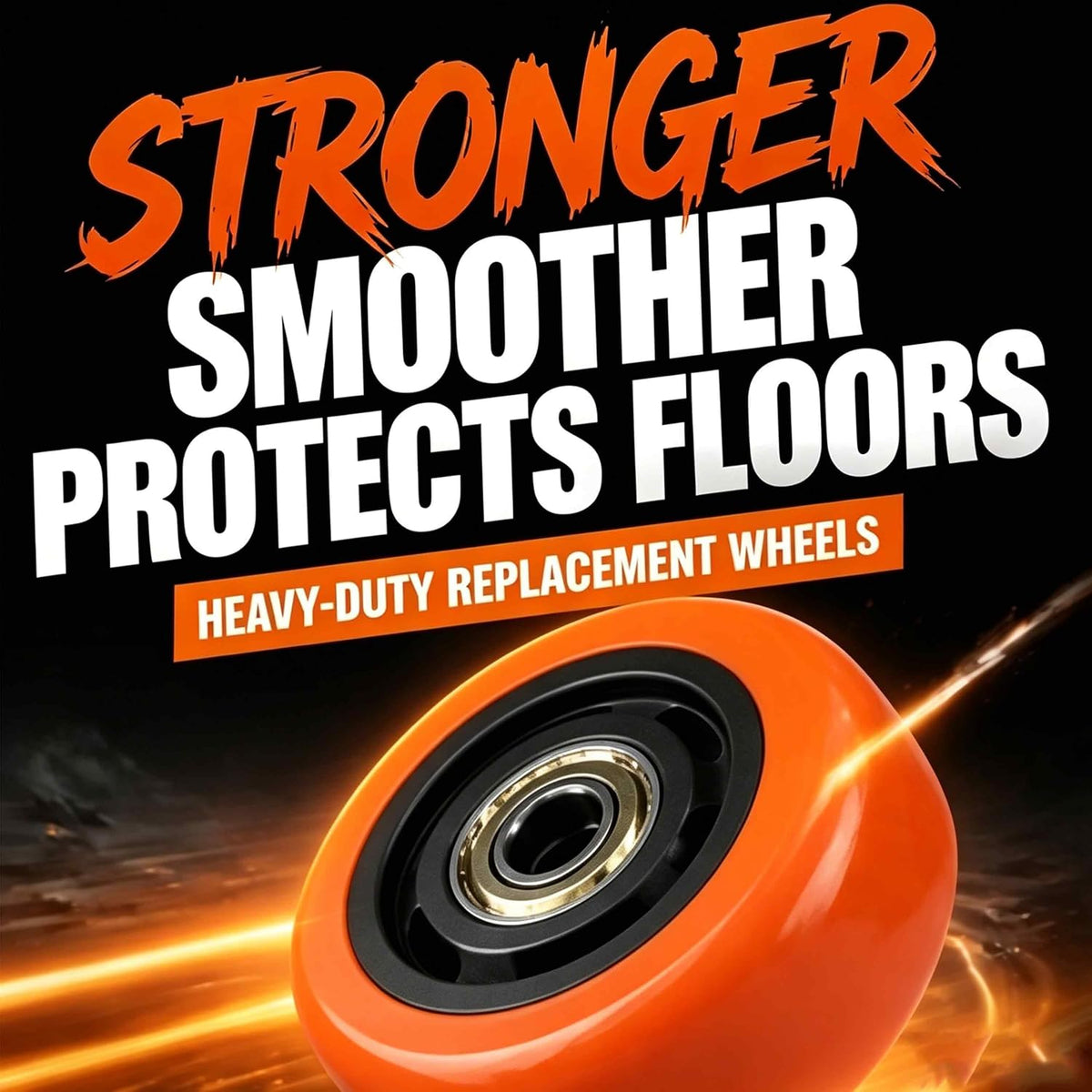 3" Caster Replacement Wheels Heavy Duty Polyurethane 4 Pack Orange