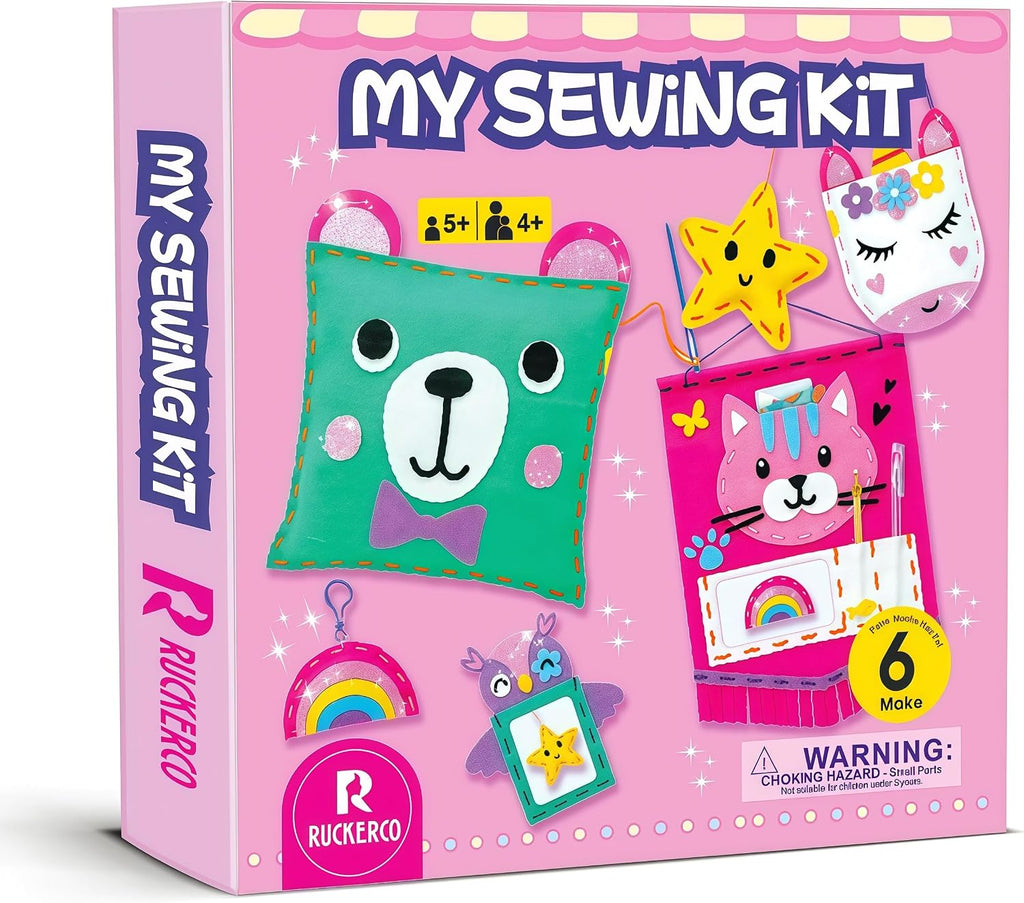 Sewing Kit for Kids Ages 4-8, My First Sewing Kit with 6 Easy DIY Felt Projects, Learn to Sew Beginner Arts and