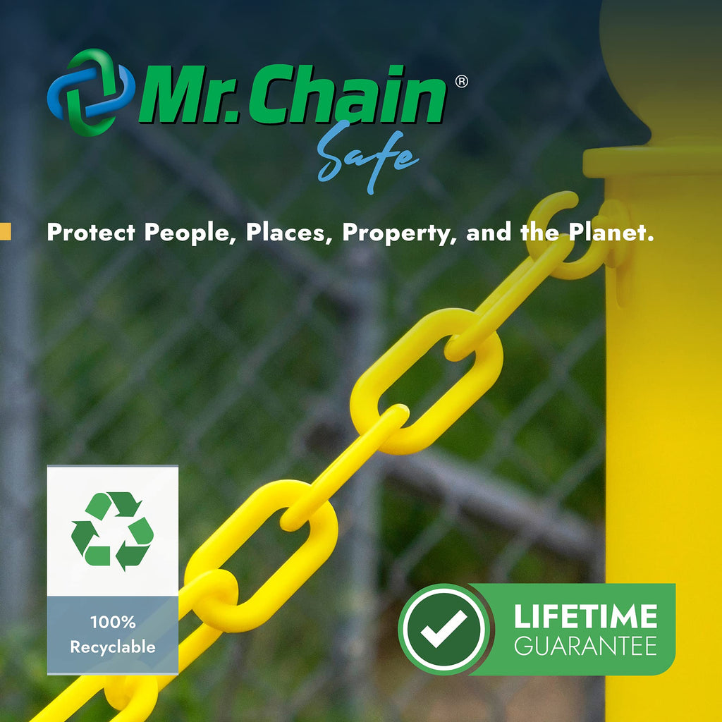 Mr. Chain Plastic Barrier Chain Reel, Blue, 125 ft Length (50106)