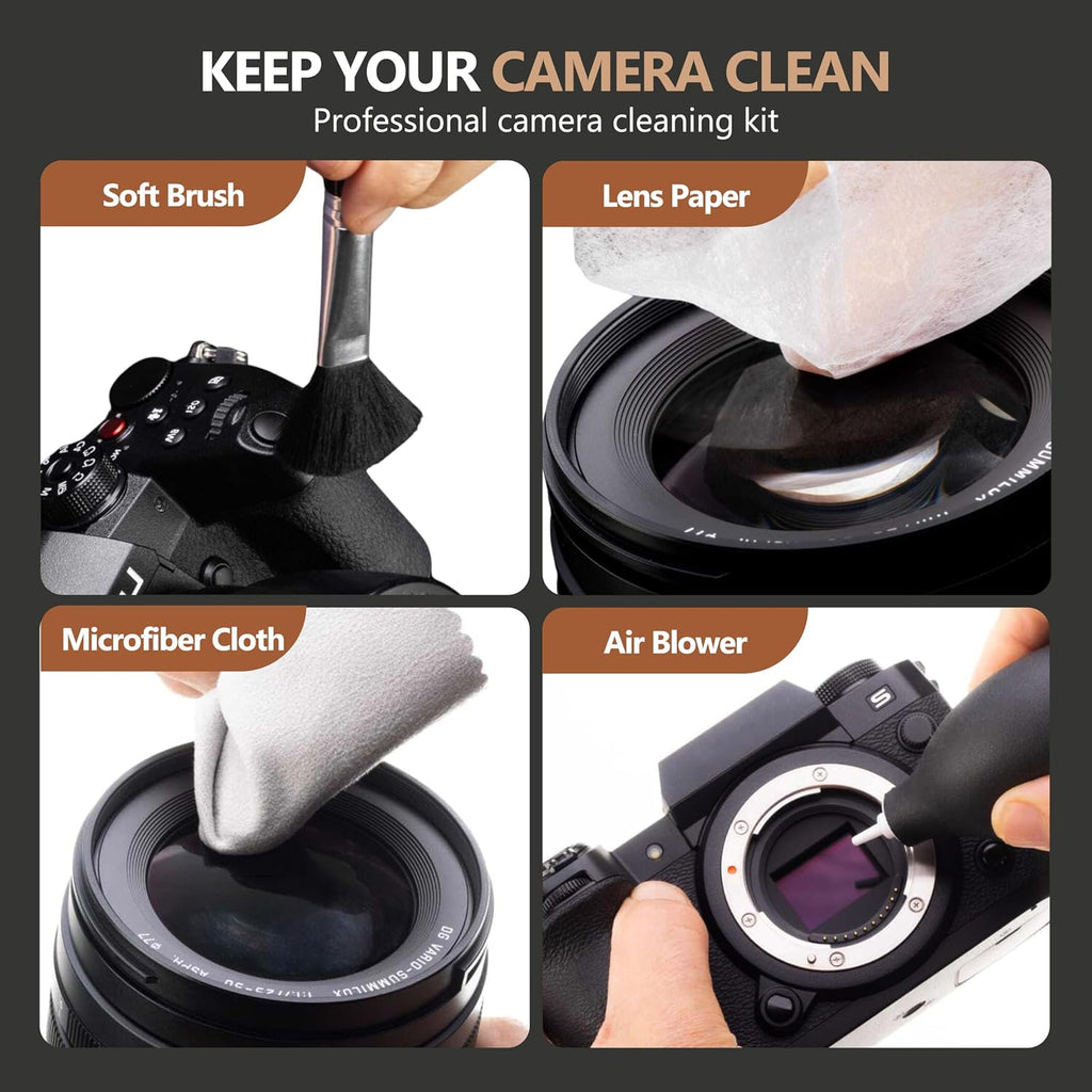 Professional 19 in 1 Camera Cleaning Kit, Camera Lens Cleaning Kit with Lens Pen, Air/Dust Blower, Microfiber Lens