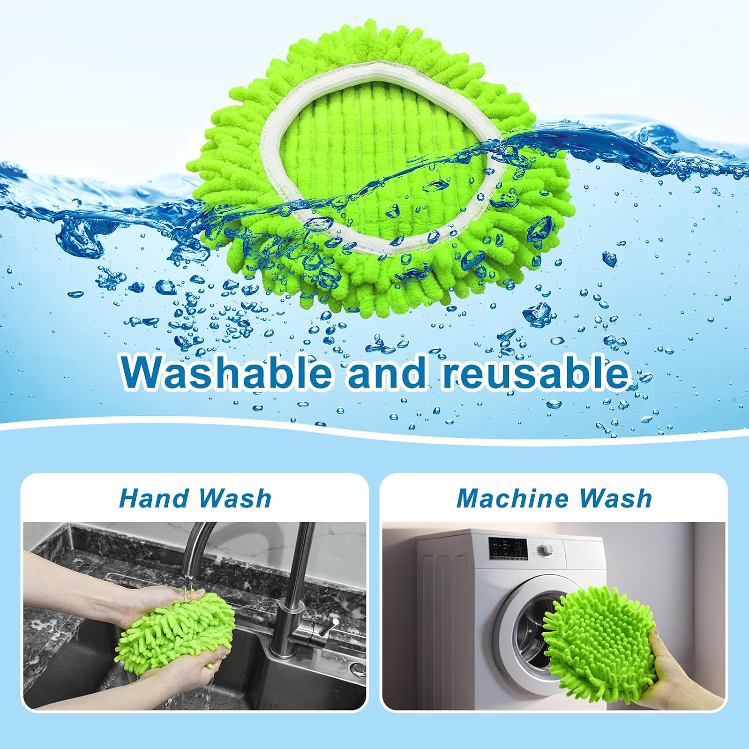 Mop Replace Head for O Cedar, Spin Mop Heads Replacements for Ocedar Easywring 1 Tank Spin Mop, Chenille Duster for
