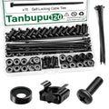 120Pcs M6 x 16mm Rack Mount Cage Nuts, Screws, Washers and Self-Locking Cable Ties, Server Rack Screws and Square Nuts for Rack Mount Server Cabinet, Shelves, Enclosures, Routers