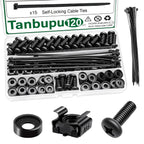 120Pcs M6 x 16mm Rack Mount Cage Nuts, Screws, Washers and Self-Locking Cable Ties, Server Rack Screws and Square Nuts for Rack Mount Server Cabinet, Shelves, Enclosures, Routers
