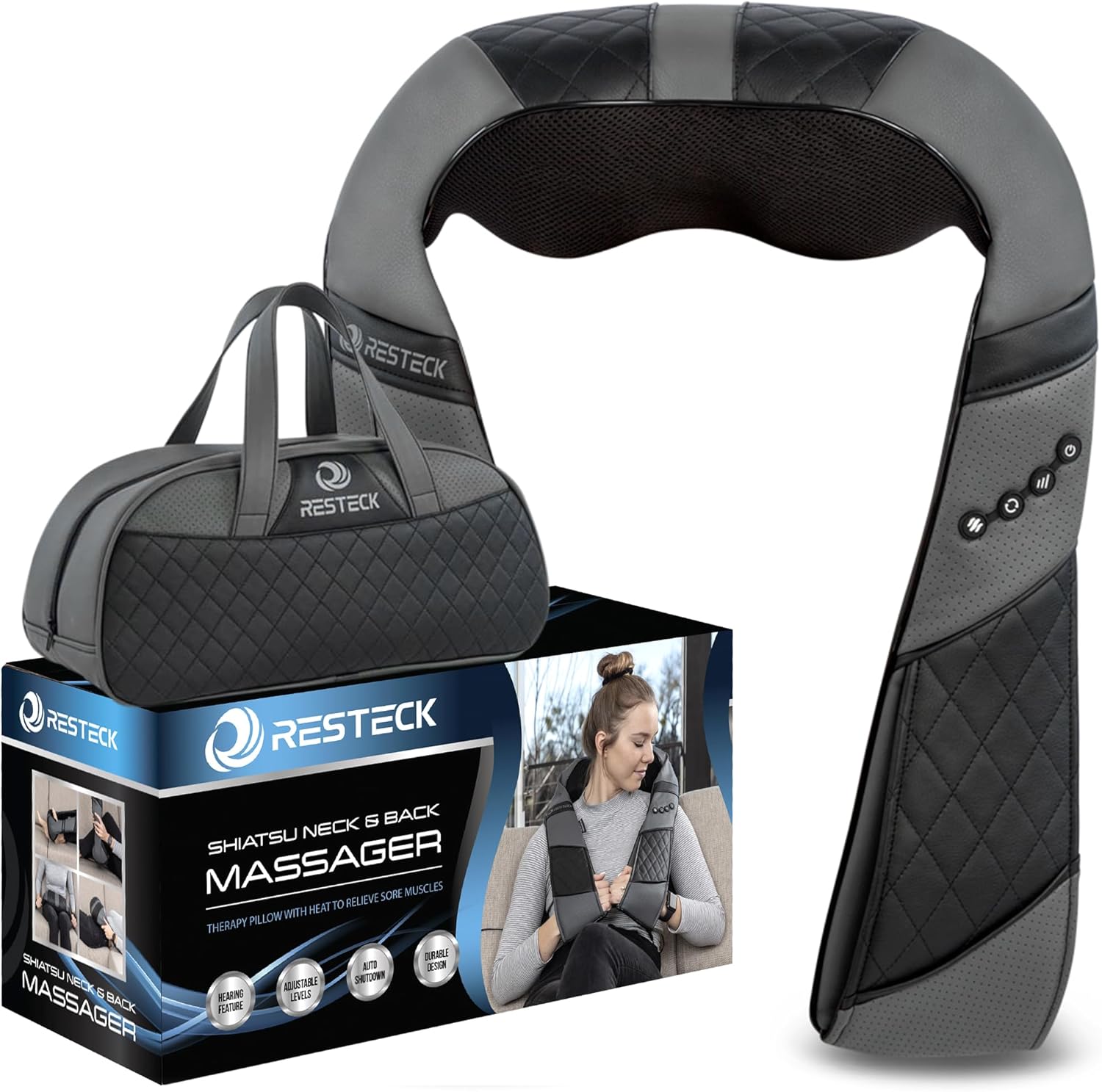 Massagers for Neck and Back with Heat - Deep Tissue 3D Kneading Pillow, Electric Shiatsu Shoulder Massage, Foot